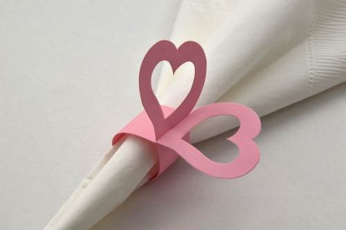 Bodille servietringe - åbent hjerte, lyserød